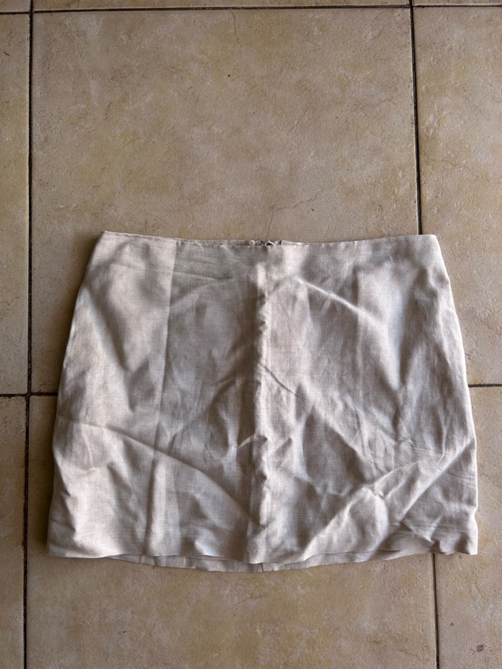 H&M Lightweight Cream Linen Mini Skirt